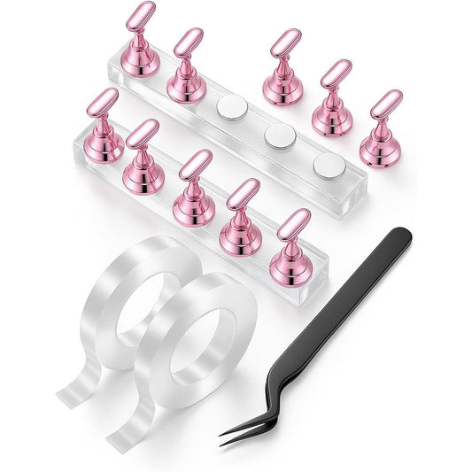 HomTop nail art practice stand set with magnetic holders and acrylic base