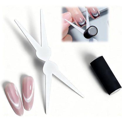 Wusairx Cat Eye Nail Magnet Tool 2 Piece Set With Scissor And French Tip Design For Precise Gel Polish Manicure Art - Image 1
