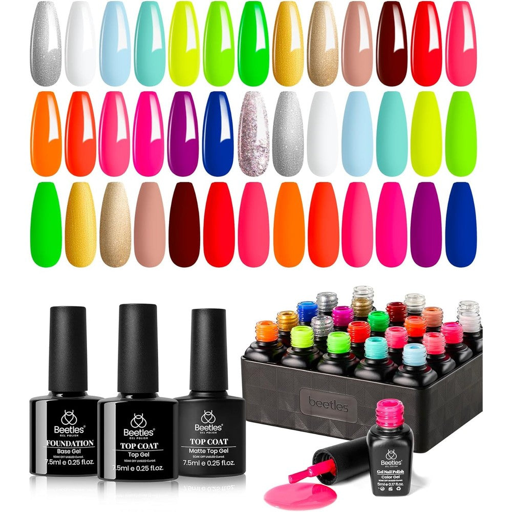 Beetles gel polish 20 color set front view