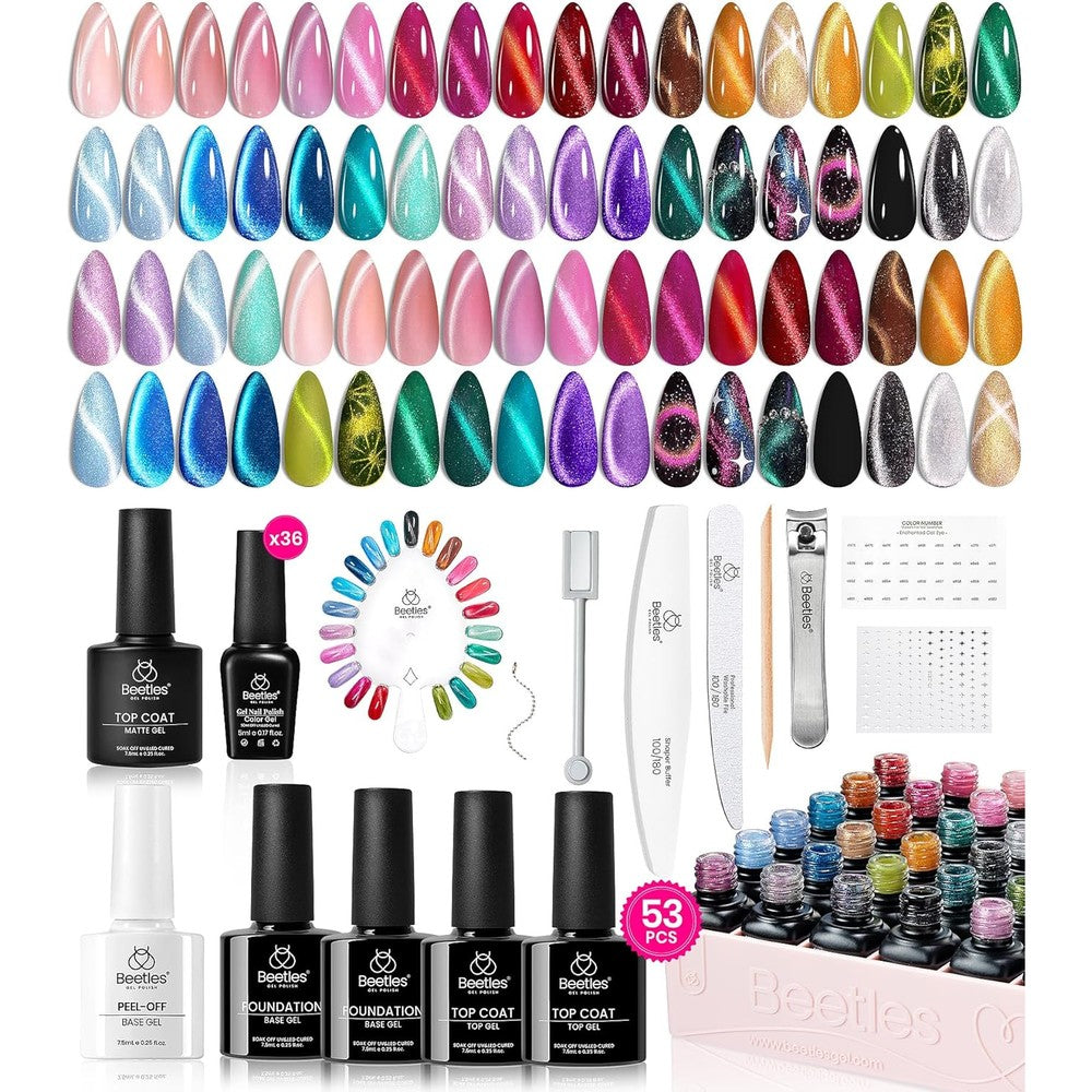Beetles 36 colors cat eye gel polish set front view