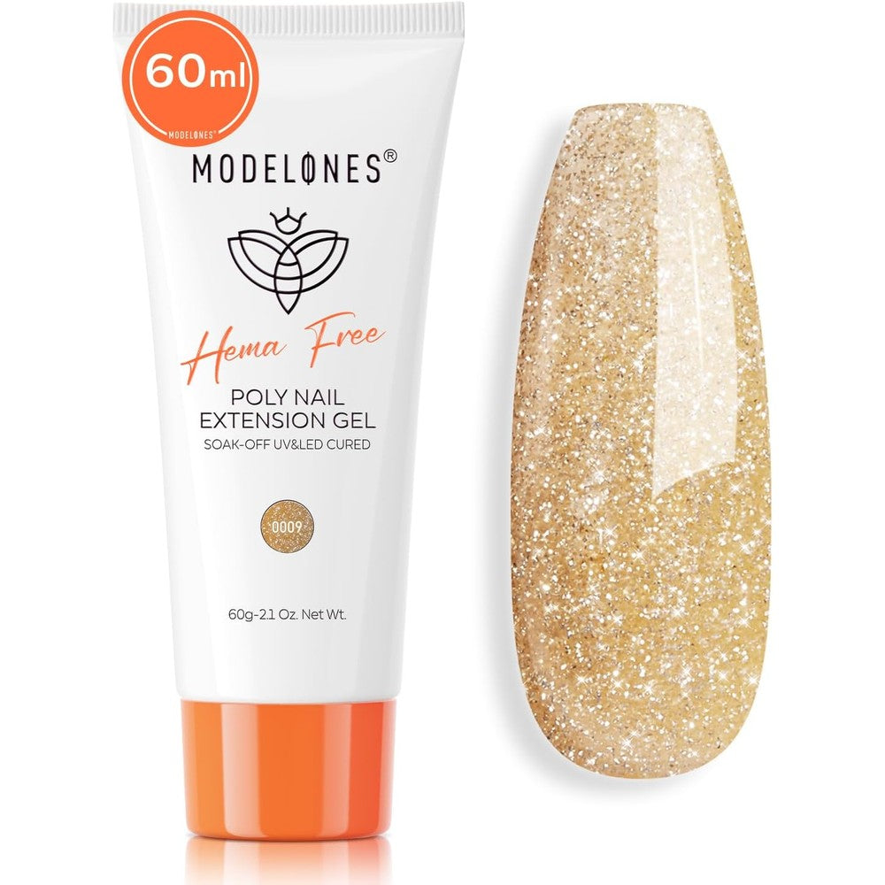 Modelones Poly Nail Gel Sparkling Gold 60ml front view