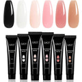 Gaoy poly gel set front view showcasing 6 classic pink and nude tubes