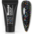 Wenida laser black glitter poly nail extension gel tube front view
