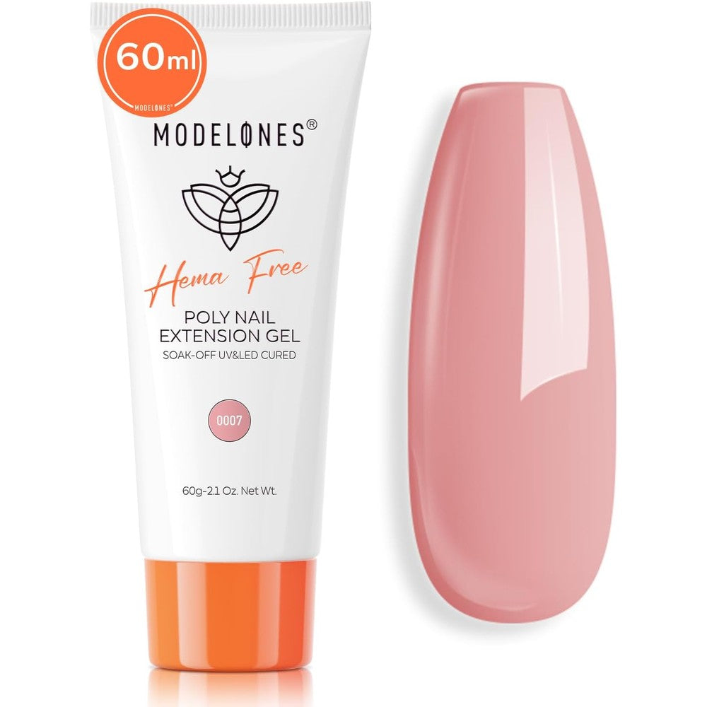 Modelones Hema-Free Poly Nail Gel Peach Heart Pink bottle front view