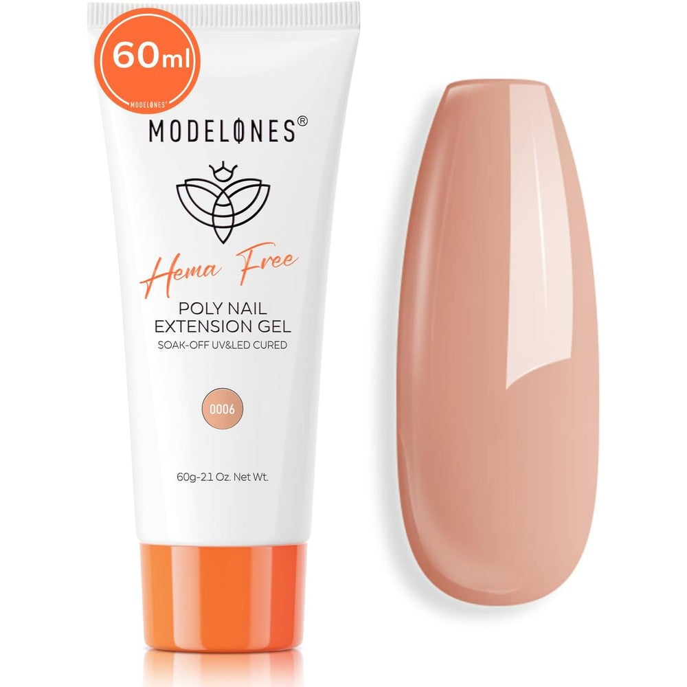 Modelones Hema-Free Poly Nail Gel Nude Beige 60ml tube front view
