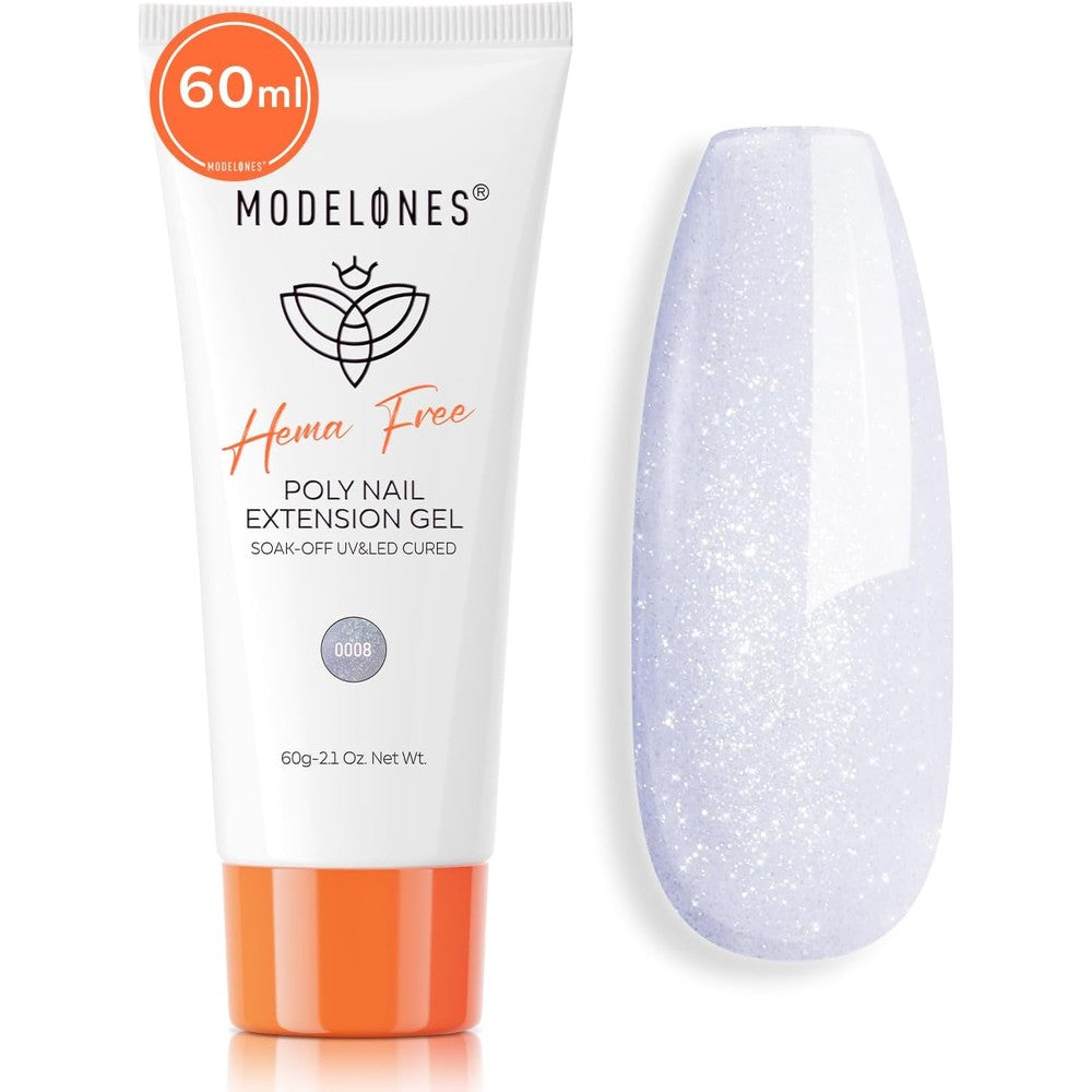 Modelones Poly Nail Gel Glacial Shimmer 60ml tube front view