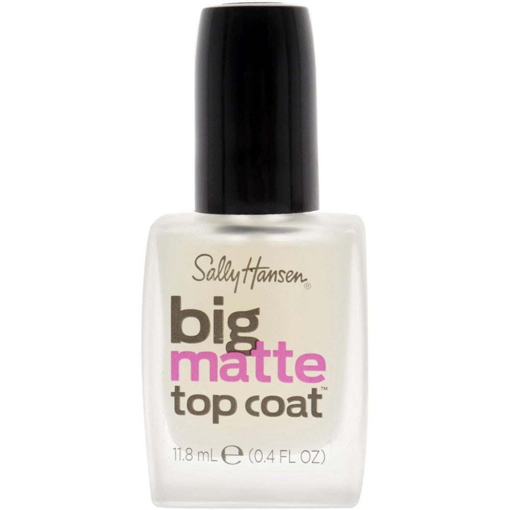 Sally Hansen Big Matte Top Coat bottle front view for professional nail finish
