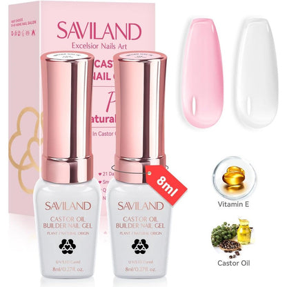 Saviland Builder Nail Gel Clear Pink bottle front view