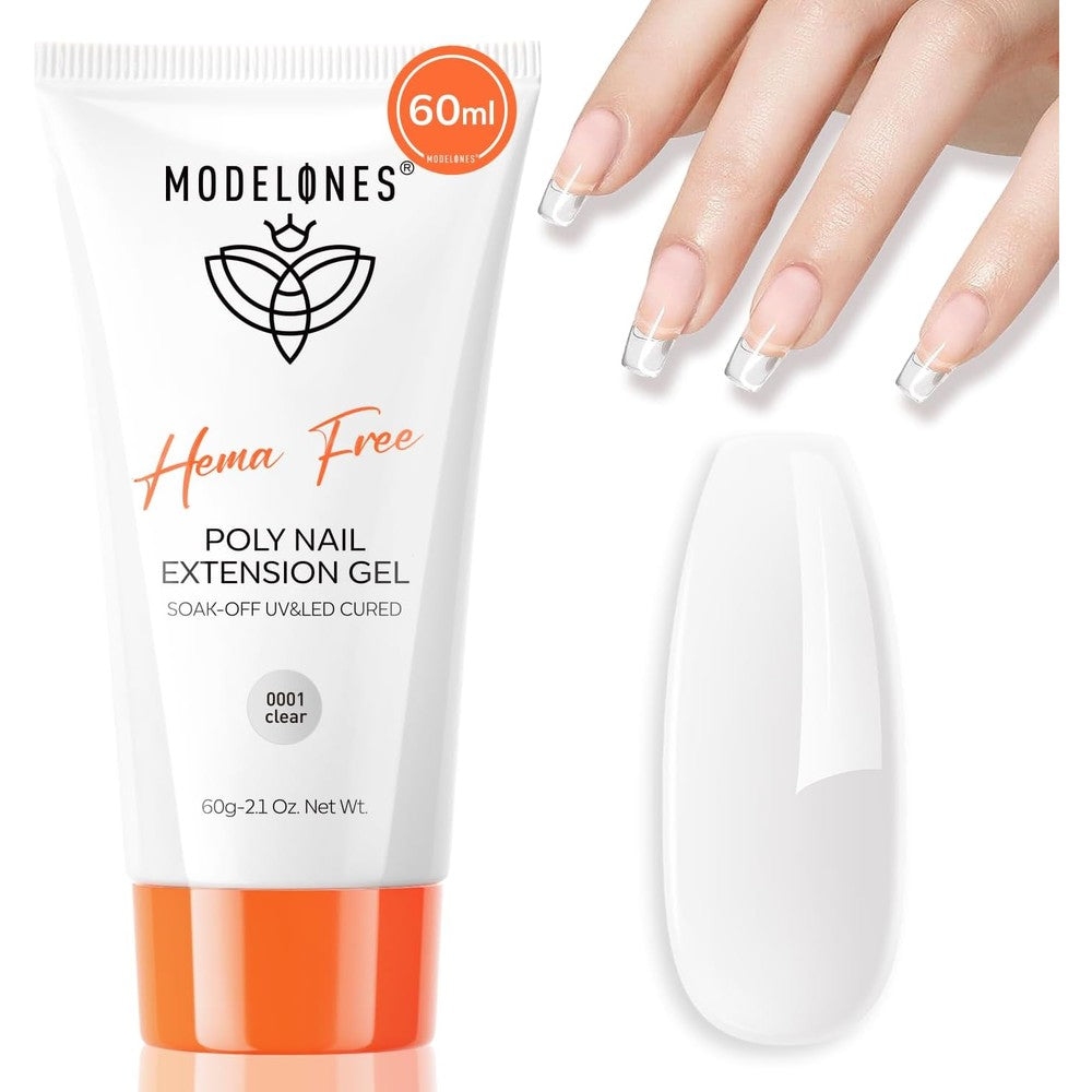 Modelones Hema-Free Poly Gel 60ml clear bottle front view