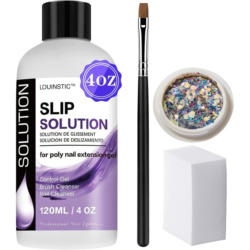 Louinstic Poly Gel Slip Solution 4 Fluid Ounces front view bottle