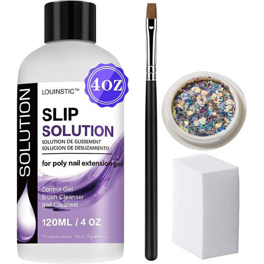 Louinstic Poly Gel Slip Solution 4 Fluid Ounces front view bottle
