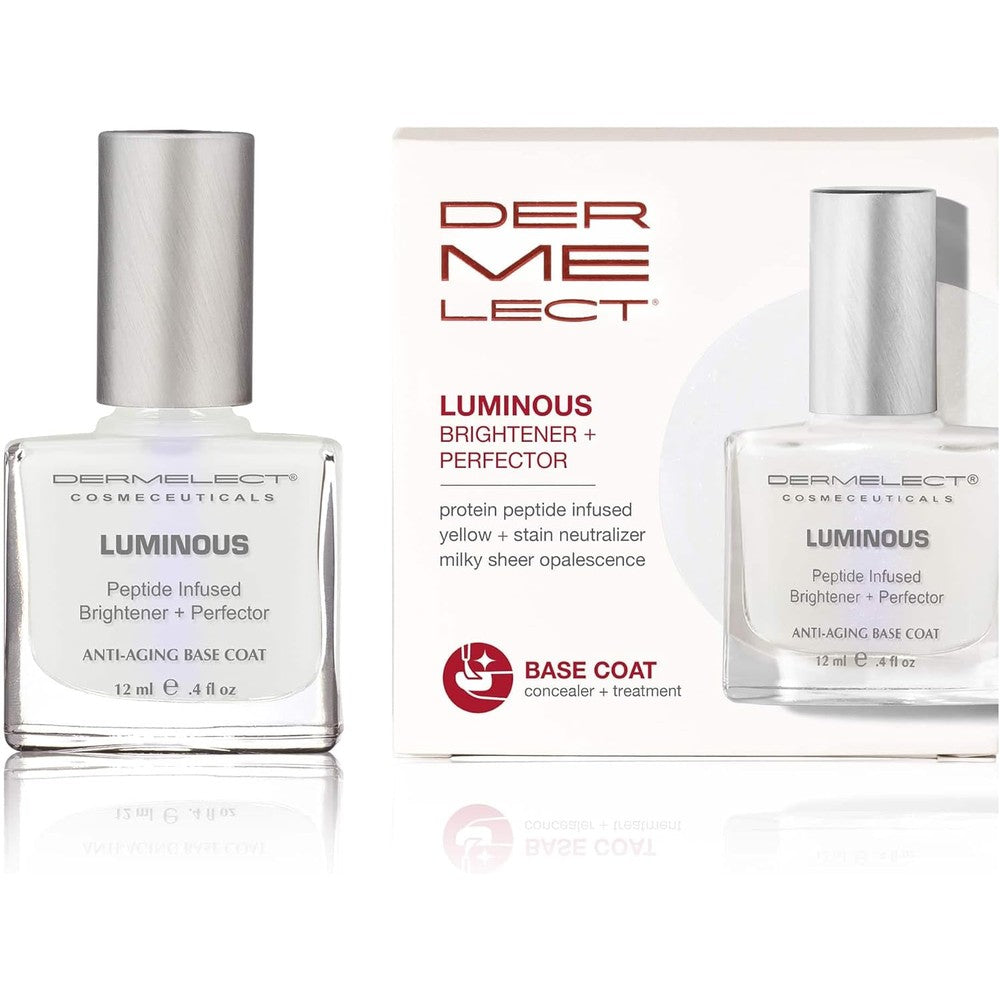 Dermelect Luminous Nail Brightening Treatment bottle for yellowing and damaged nails