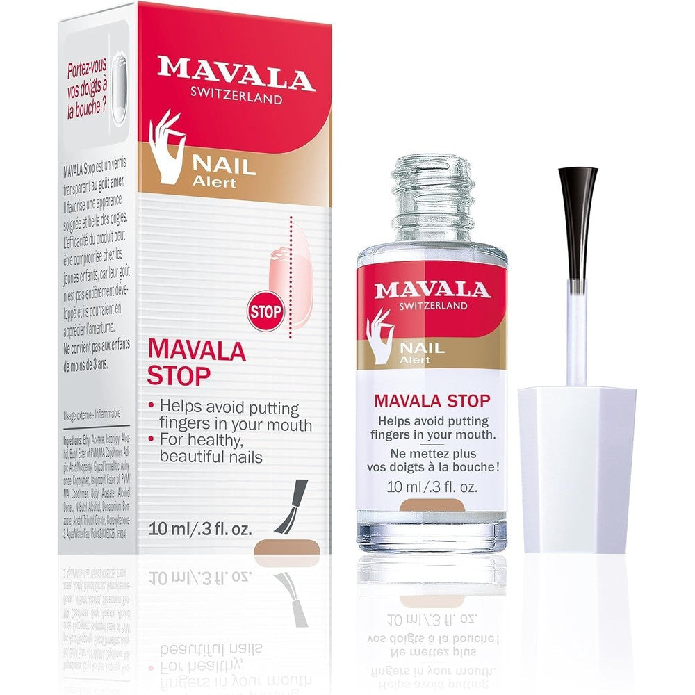Mavala Stop Deterrent Nail Polish Treatment front view bottle for nail biting prevention