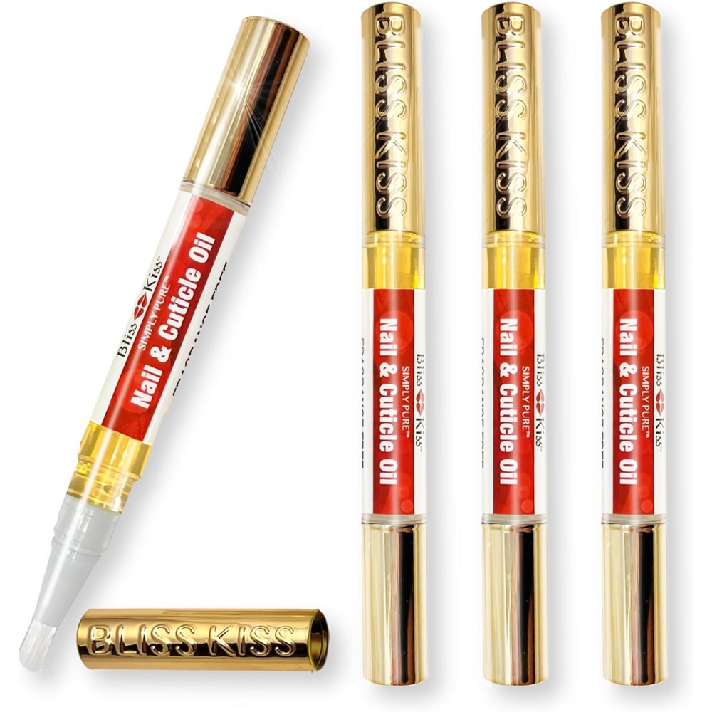 Bliss Kiss nail oil cuticle pens 4 pack for brittle nails and strengthening treatment