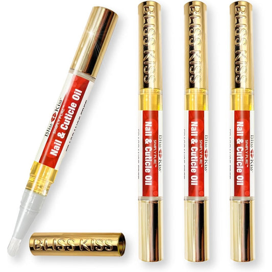 Bliss Kiss nail oil cuticle pens 4 pack for brittle nails and strengthening treatment
