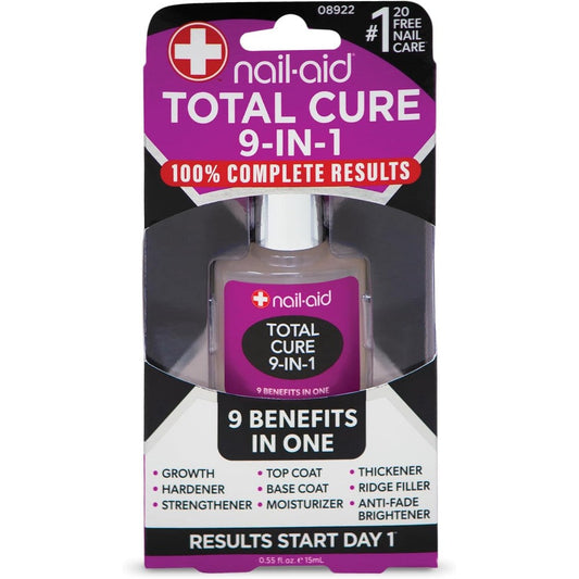 Nail-Aid Total Cure 9 in 1 Nail Treatment clear bottle for brittle nails and growth