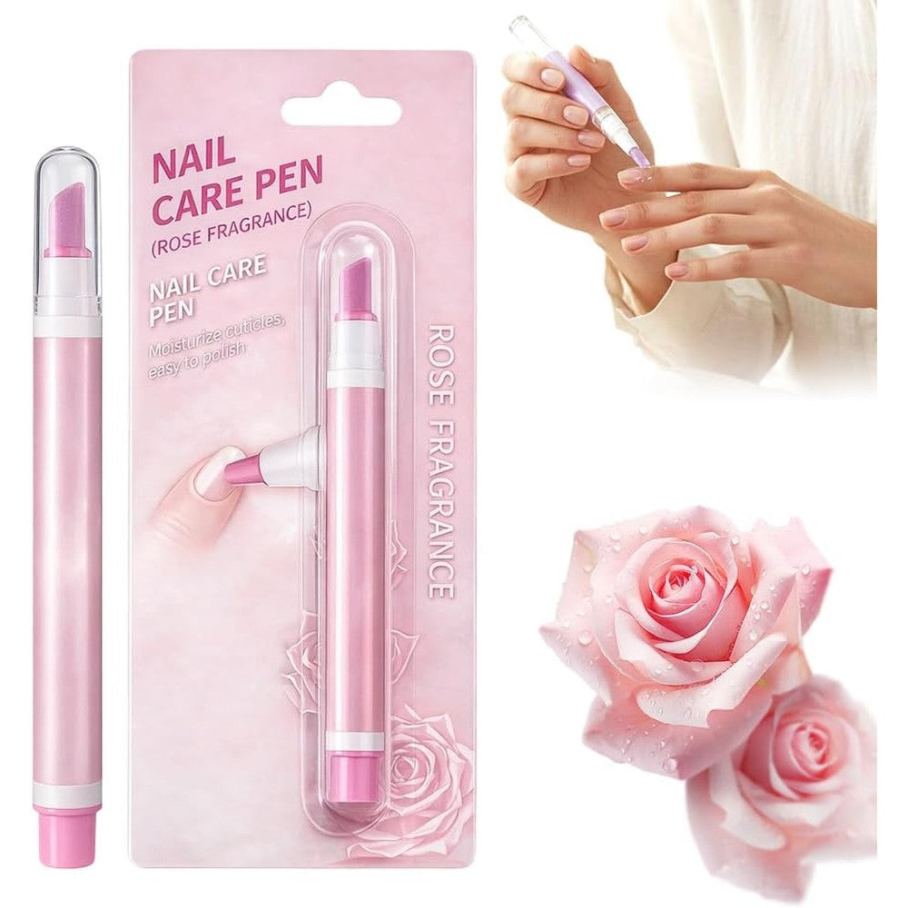 Goal Zone 2-in-1 Ceramic Cuticle Oil Pusher Pen front view showing the pink dual-action applicator tip.