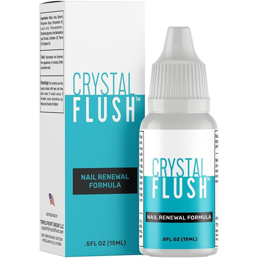 Crystal Flush Nail Renewal Formula front view of 15ml bottle for nail repair.
