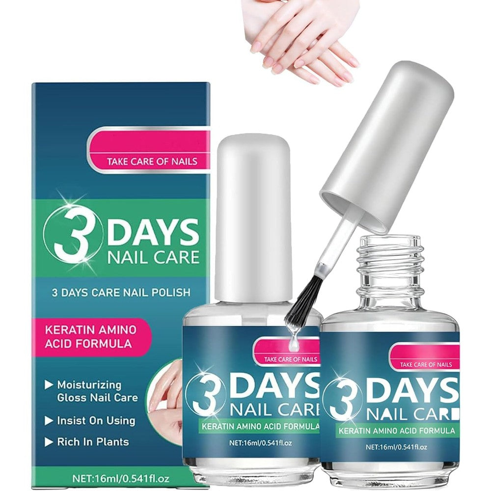Generic 3 Days Nail Care pack front view showing the clear liquid strengthener bottles.