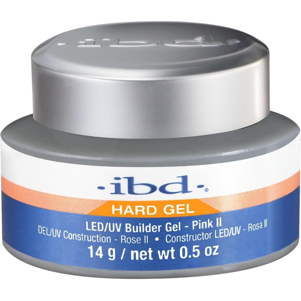 IBD Hard Gel LED UV Builder Gel Pink II 0.5 ounce jar front view professional nail builder