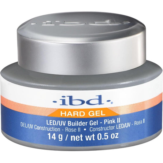 IBD Hard Gel LED UV Builder Gel Pink II 0.5 ounce jar front view professional nail builder