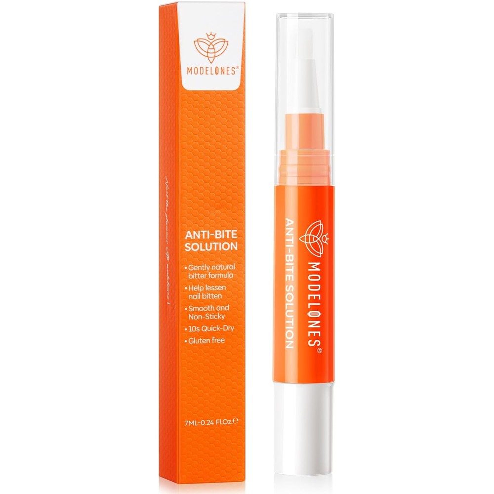 Modelones Stop Biting Pen packaging and orange box front view