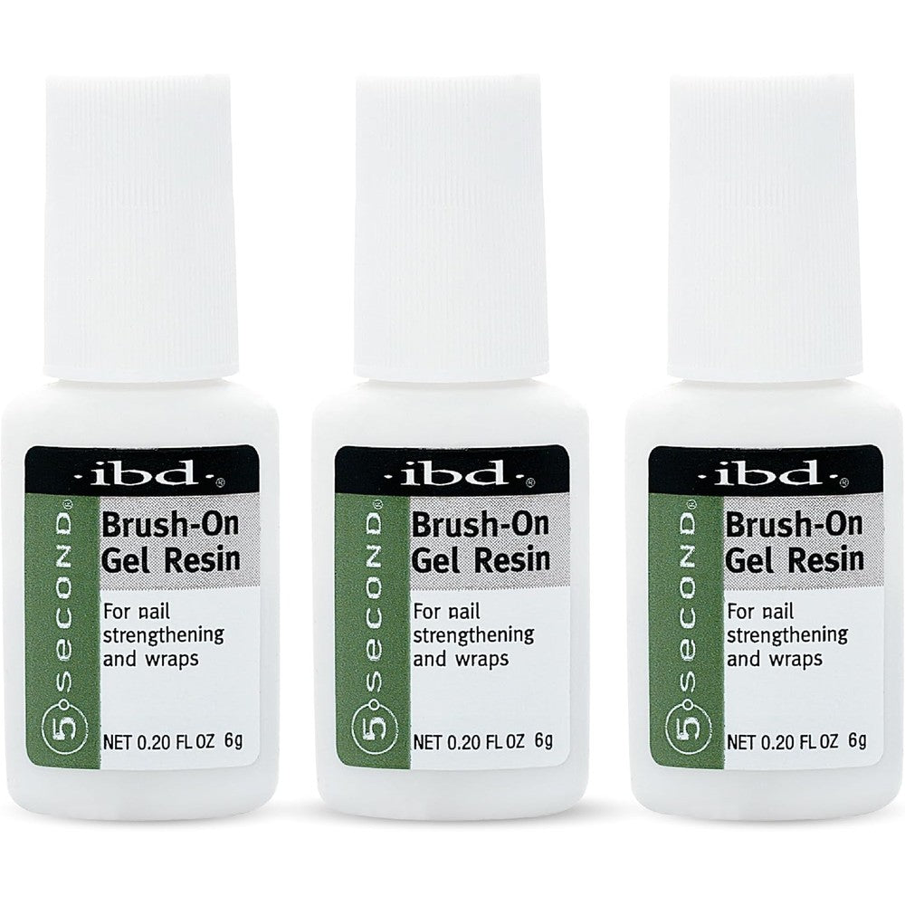IBD 5 Second Brush On Nail Glue Gel Resin front view 3 pack