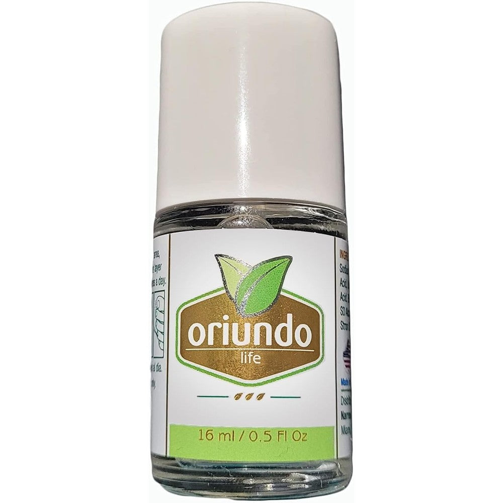 Oriundo Natural Life Nail Treatment Solution front view bottle with brush applicator for clear nails