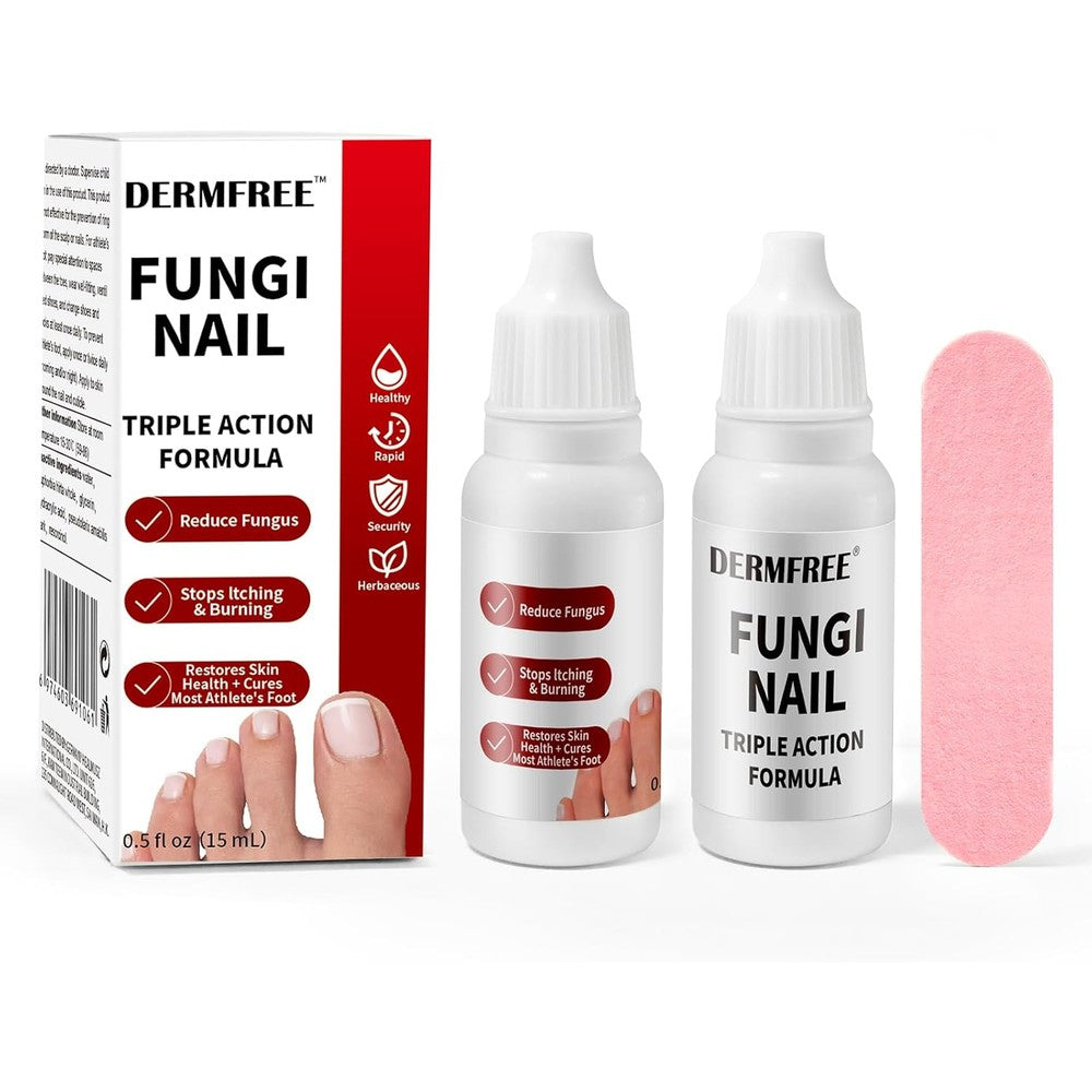 DERMFREE Toenail Treatment Gentle Formula liquid bottle front view for nail repair.