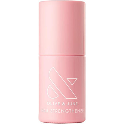 Olive and June Nail Strengthener clear bottle front view for weak brittle nails