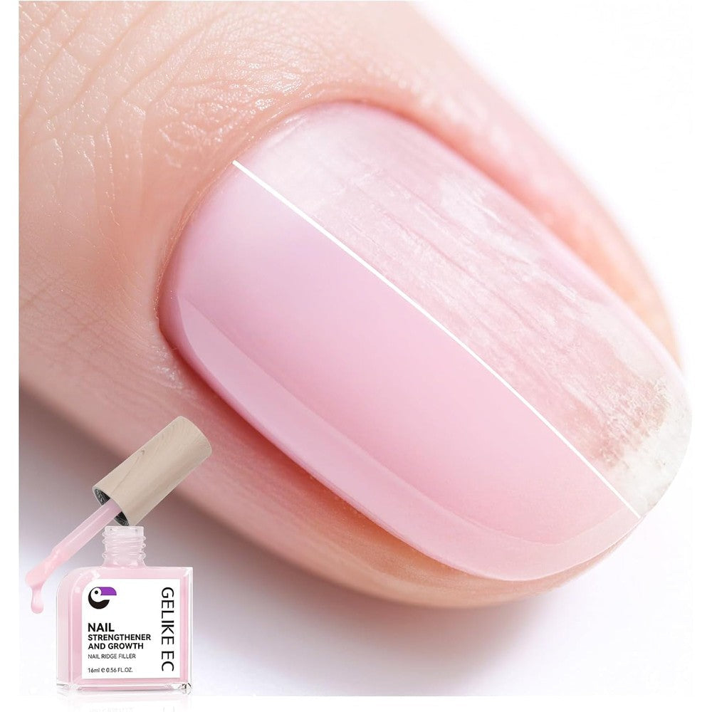 Gelike Ec Nail Strengthener and Growth Polish Milky Pink bottle front view