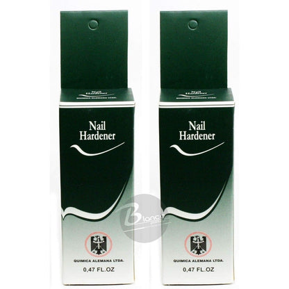 QuÃ­mica Alemana nail hardener 0.47 fluid ounce pack of two front view