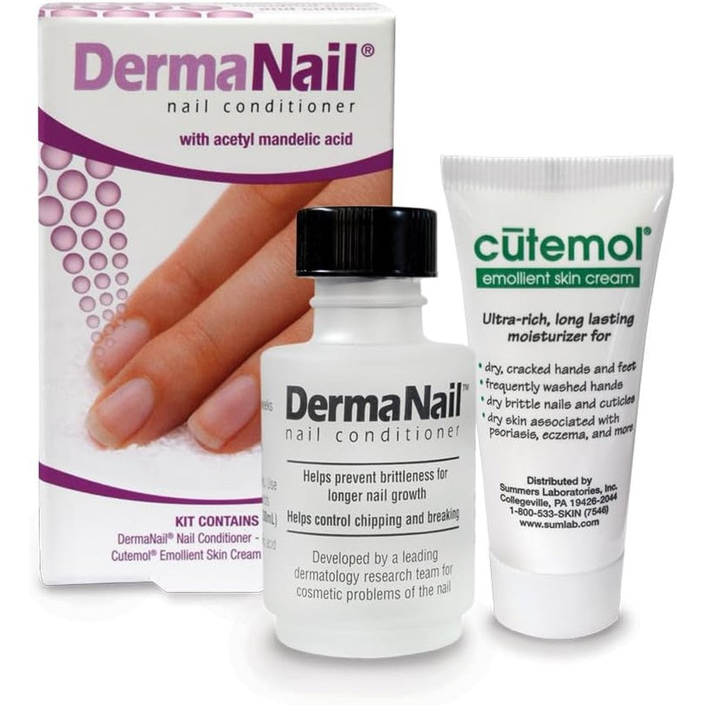 DermaNail nail strengthener and cuticle cream set front view