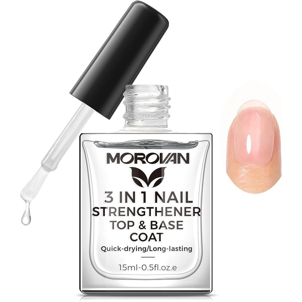 Morovan 3 in 1 nail strengthener bottle front view