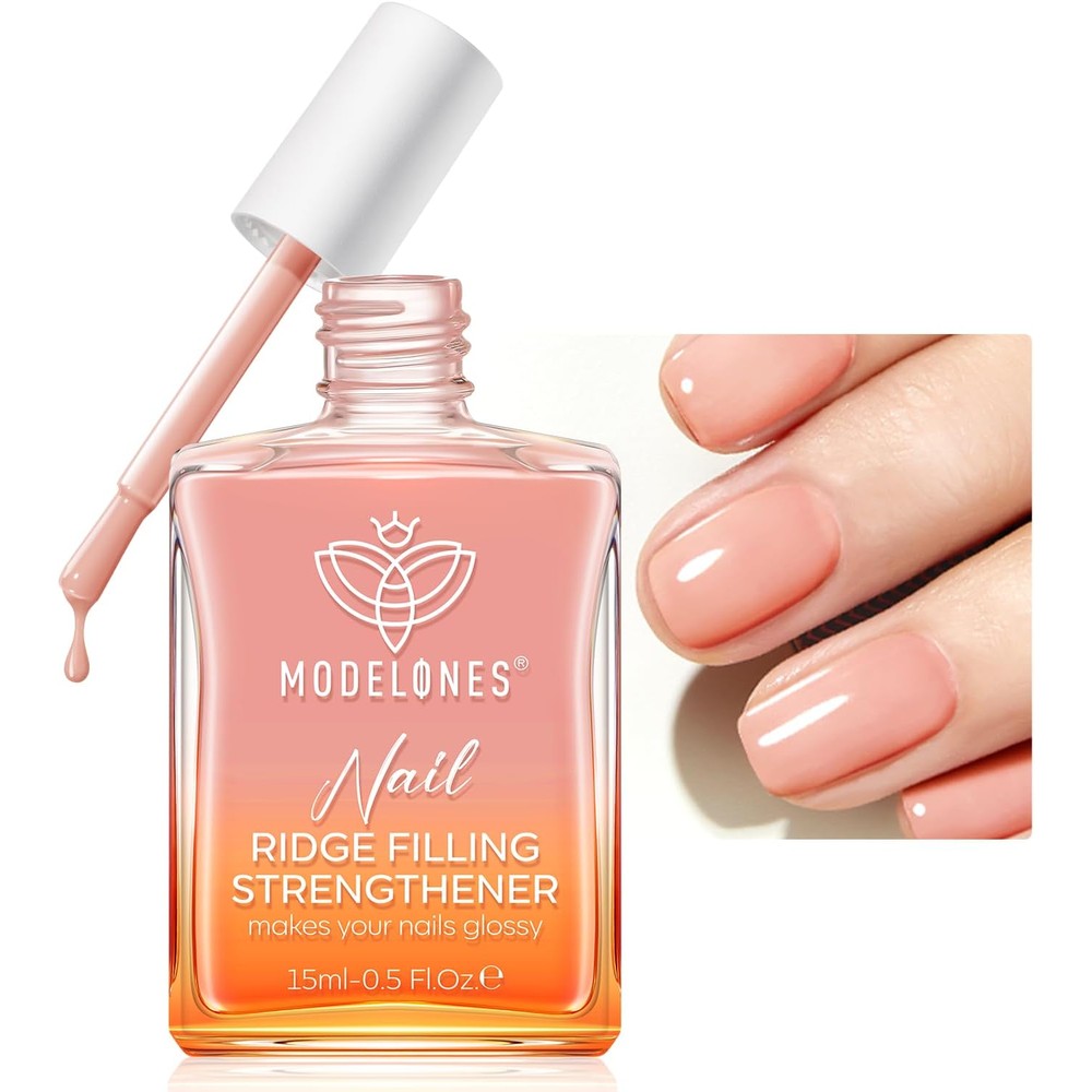 Modelones nail strengthener and growth ridge filler bottle front view