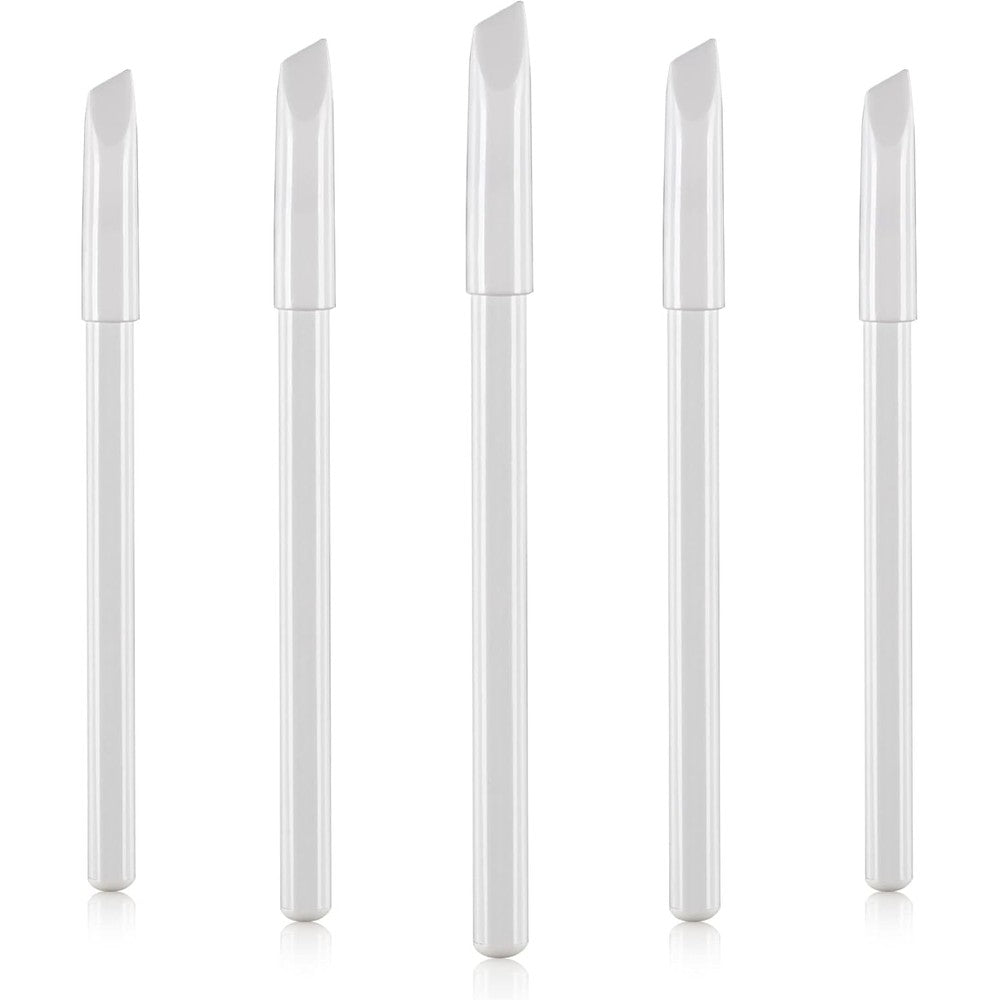 PAGOW 5 pieces white nail pencils front view showcasing five individual whitening pens.
