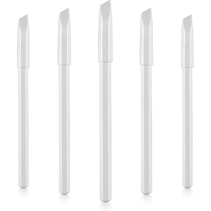 PAGOW 5 pieces white nail pencils front view showcasing five individual whitening pens.