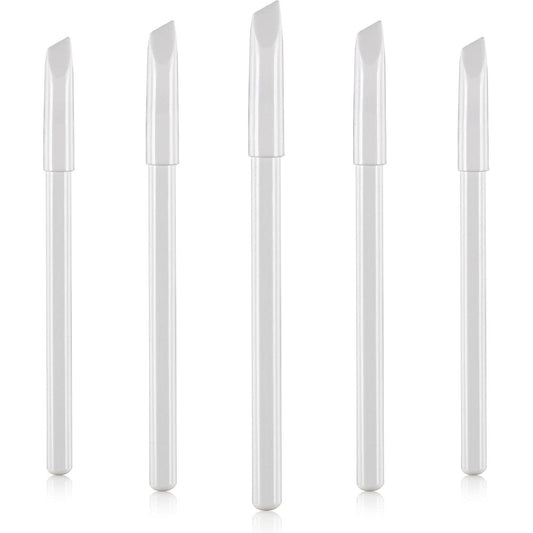 PAGOW 5 pieces white nail pencils front view showcasing five individual whitening pens.