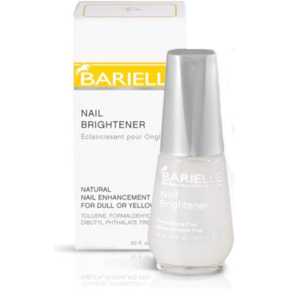 Barielle Nail Brightener 0.5 Ounce front view bottle showing clear liquid for yellow nails treatment.