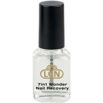 LCN 7in1 Wonder Nail Recovery 8 Milliliter bottle front view showing the multi-functional nail treatment packaging.