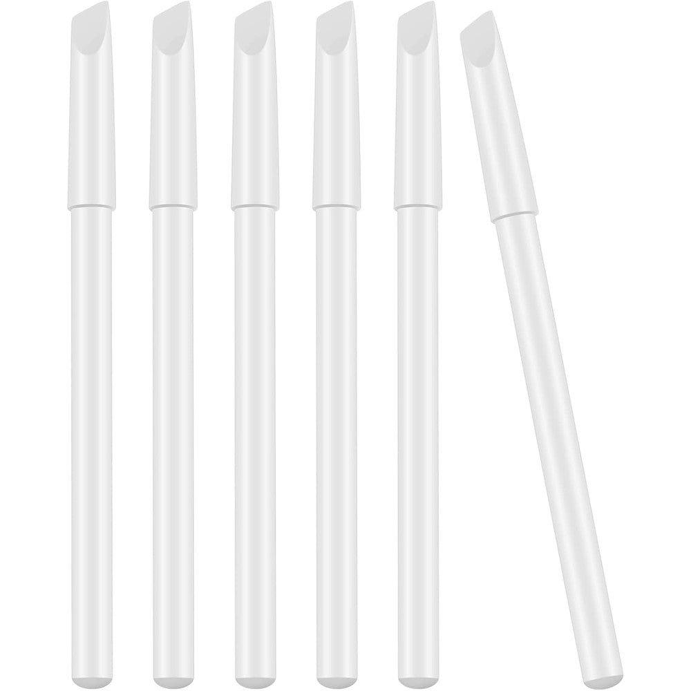 Blulu 6 pieces white nail whitening pencils showing front packaging view for french manicure kit.