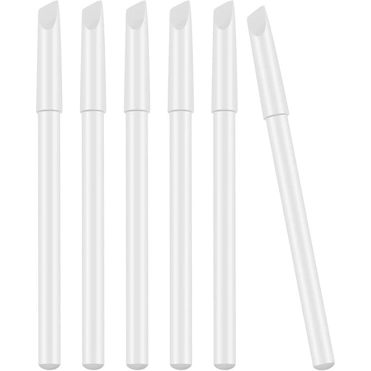 Blulu 6 pieces white nail whitening pencils showing front packaging view for french manicure kit.