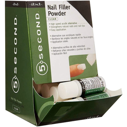 IBD 5 Second Nail Filler Powder front view display box for professional nail repair.