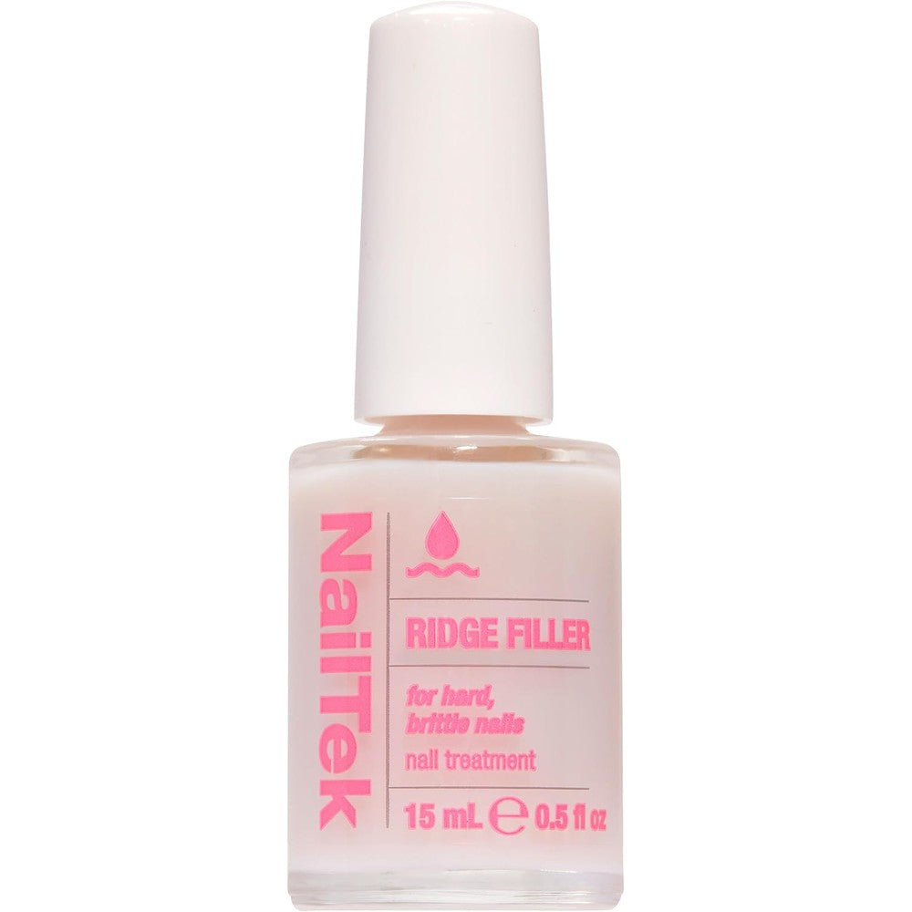 Nail Tek Ridge Filler Formula 3 clear bottle front view showing product text and applicator cap