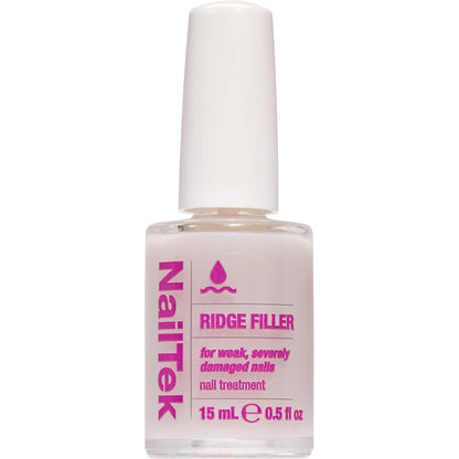 Nail Tek Ridge Filler Formula Four front view of clear base coat bottle for weak nails