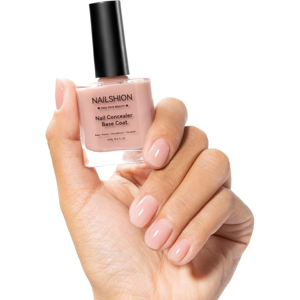 Nailshion 4-in-1 Illuminating Nail Concealer bottle front view showcasing sheer pink formula.