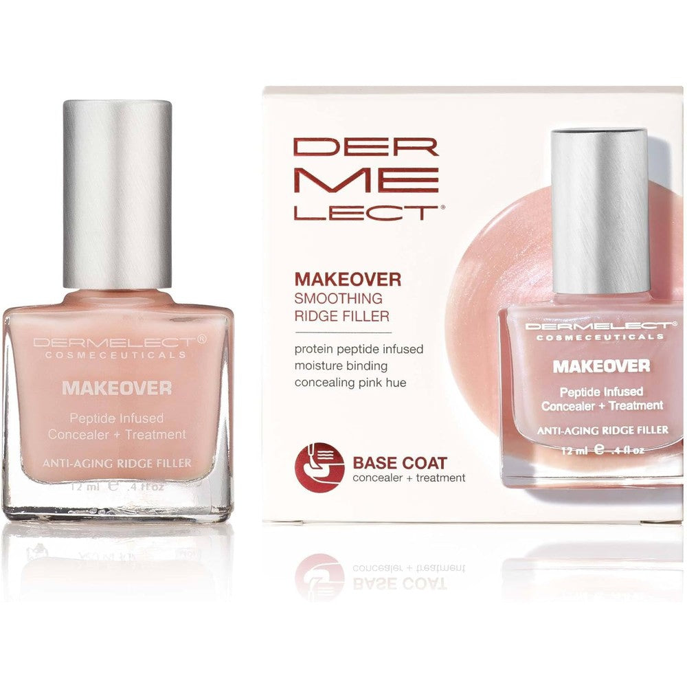 Dermelect Makeover Ridge Filler front view bottle of award winning nail treatment concealer.