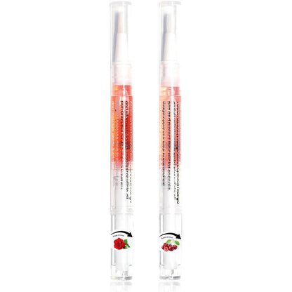 Aijimei Nail Oil Cuticle Pen 2 piece set front view in Rose and Cherry scents.