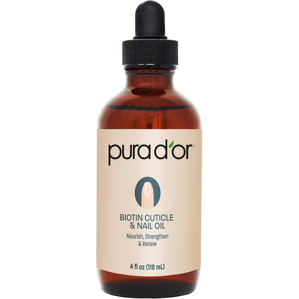 Pura D'or organic nail and cuticle oil front view bottle