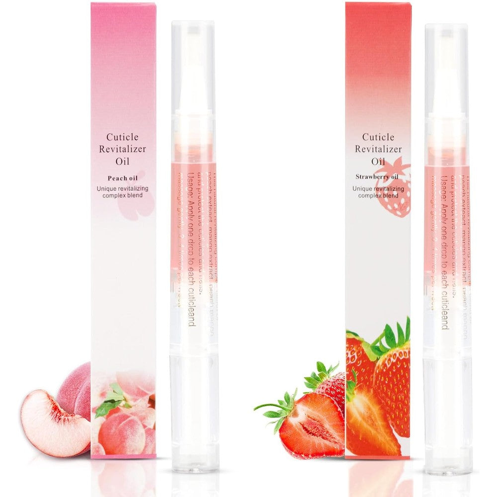 Meschett Cuticle Oil Pens Peach and Strawberry front view